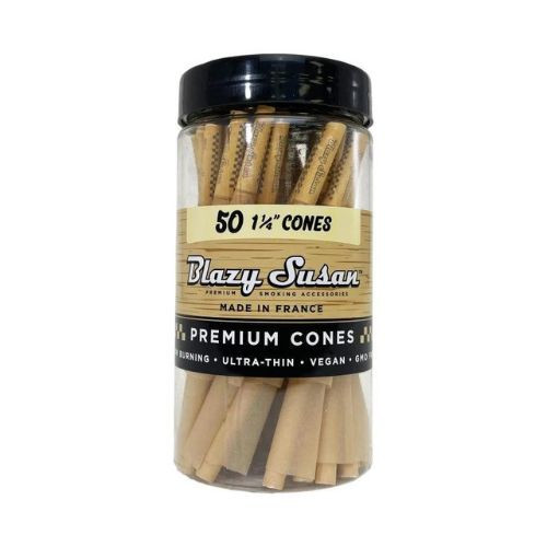 Blazy Susan Unbleached Pre Rolled Cones • 1-1/4in • 50ct