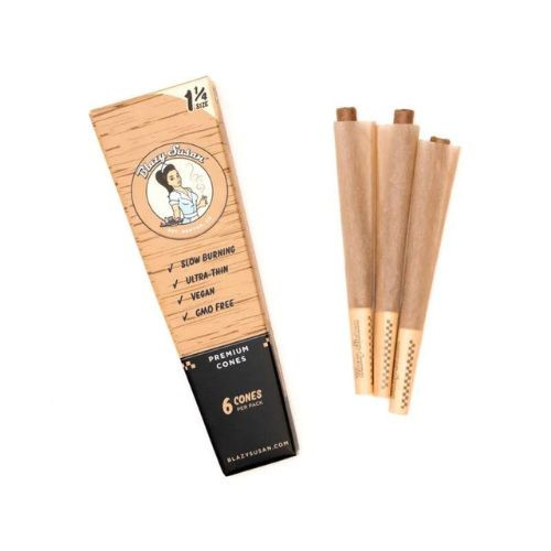 Blazy Susan Unbleached Pre Rolled Cones • 6ct